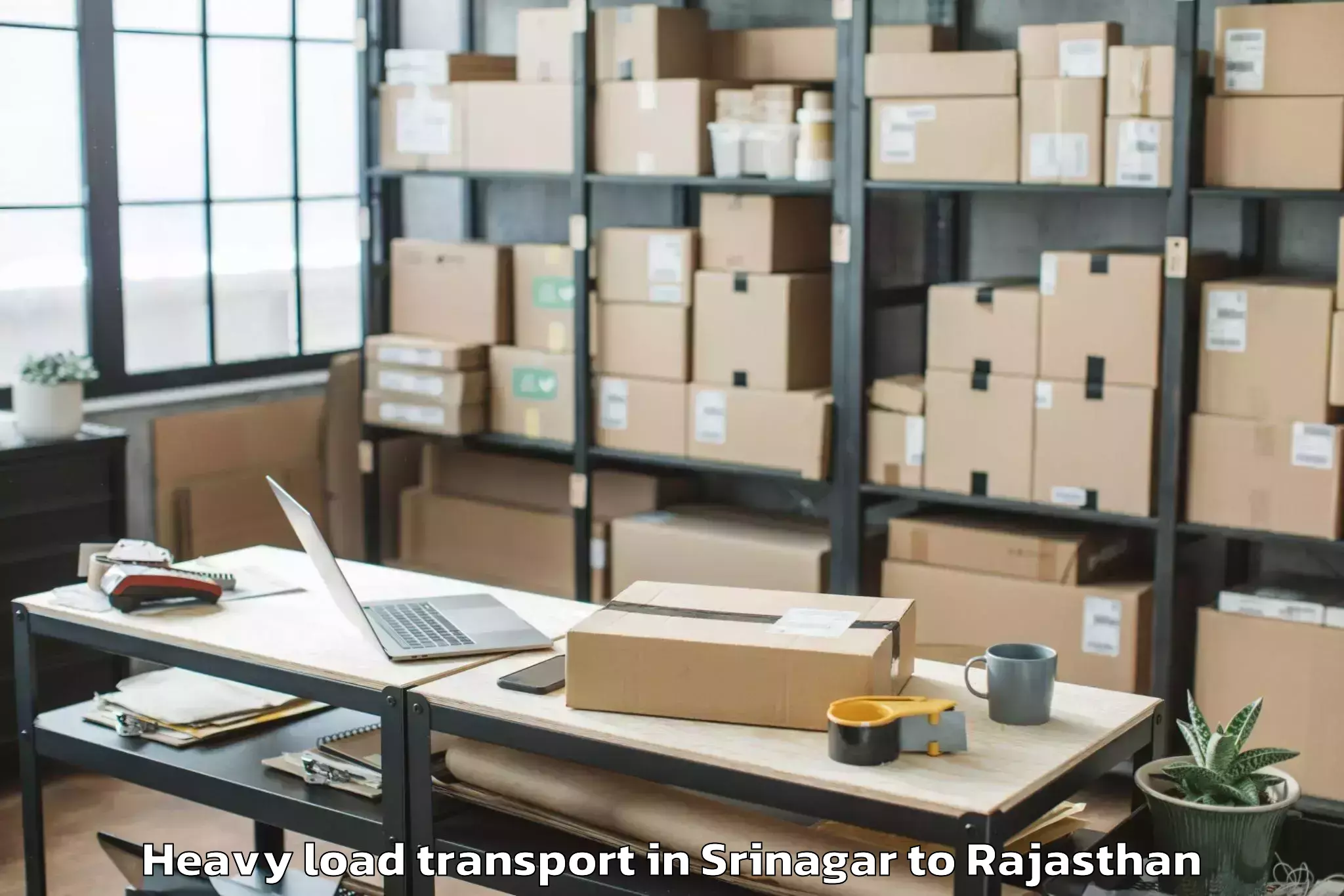 Book Your Srinagar to Banswara Heavy Load Transport Today